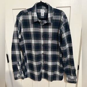 Gap XL Untucked 100% Cotton Plaid Button Up Shirt